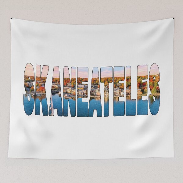 Item preview, SKANEATELES - New York State Main Street Houses Autumn Sunset Glow designed and sold by Adam Gormley.