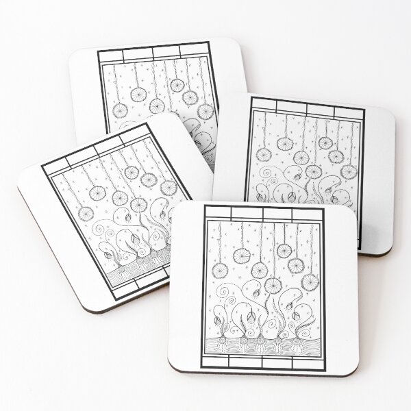 Item preview, Moonflower garden abstract garden designed and sold by Crowsdance.