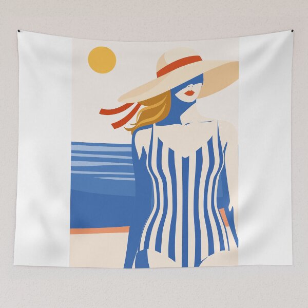 Item preview, Retro Swimsuit Illustration, Coastal Poster Print designed and sold by Studio pod Burom.
