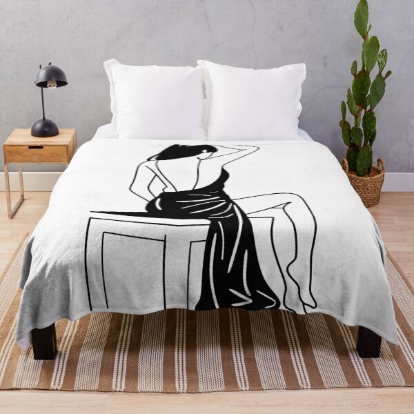 Item preview, Minimalist Woman Line Art, Black and White Figurative Decor designed and sold by Studio pod Burom.