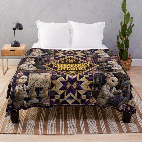 Item preview, Copy of Cool Celestial Atomic Nuclear Medicine Quilt Blanket – Luxury Heritage Patchwork Medical Imaging Tech Gift for Nuclear Medicine Professionals, Radiology Week Appreciation Decor designed and sold by ClinicalHubs.