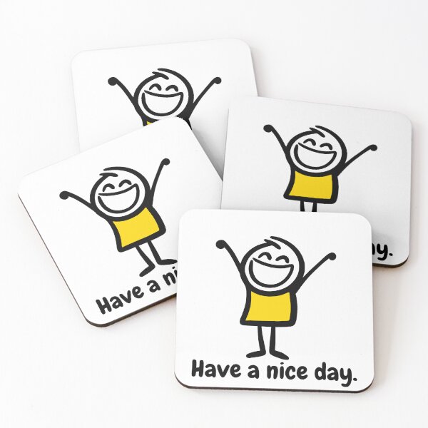 Item preview, Have a Nice Day Happy Smiley Character Cute Positive Minimalist Cartoon Design designed and sold by WormJ.