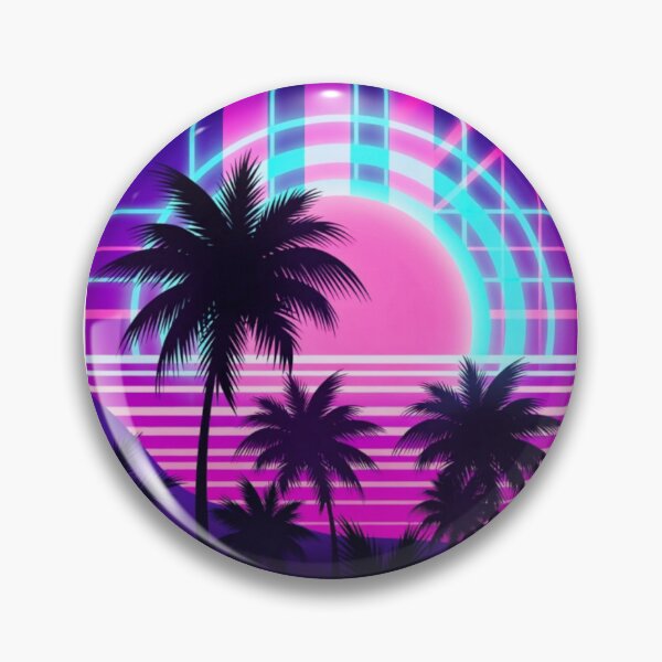 Item preview, Neon Retro Palm Sunset Synthwave Sticker | Vaporwave 80s Glow Art designed and sold by Bismillah-Najah.