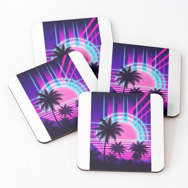 Item preview, Neon Retro Palm Sunset Synthwave Sticker | Vaporwave 80s Glow Art designed and sold by Bismillah-Najah.