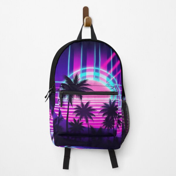 Item preview, Neon Retro Palm Sunset Synthwave Sticker | Vaporwave 80s Glow Art designed and sold by Bismillah-Najah.