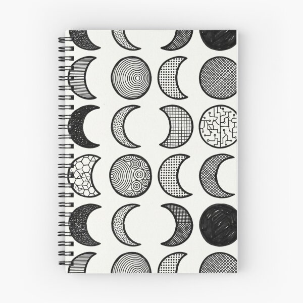 Item preview, Phases of Attention - Minimalist Geometric Moon Blueprint Pattern designed and sold by InnerwayStudio.