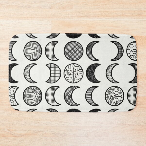 Item preview, Phases of Attention - Minimalist Geometric Moon Blueprint Pattern designed and sold by InnerwayStudio.