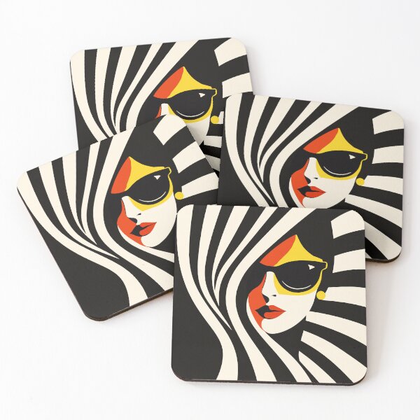 Item preview, Minimalist Optical Illusion Art Woman Portrait designed and sold by Studio pod Burom.