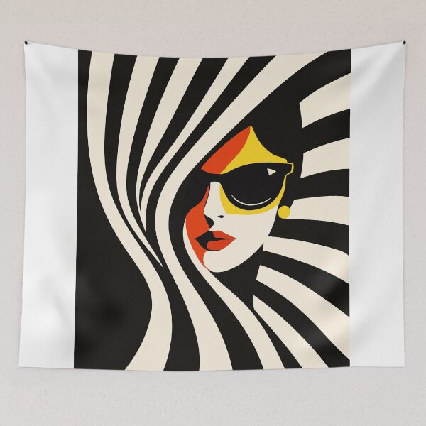 Item preview, Minimalist Optical Illusion Art Woman Portrait designed and sold by Studio pod Burom.