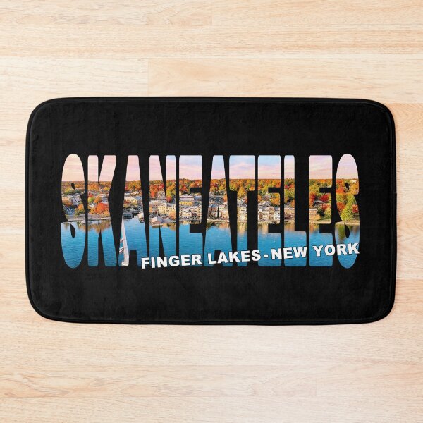 Item preview, SKANEATELES Finger Lakes New York - Pier Lakefront Houses Autumn Sunset designed and sold by Adam Gormley.