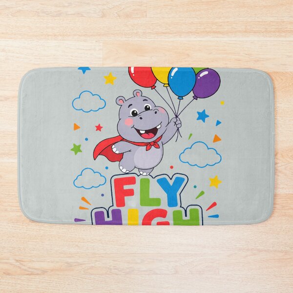 Item preview, Fly High Cute Hippo Superhero Balloons Retro designed and sold by ArtdesignsA.