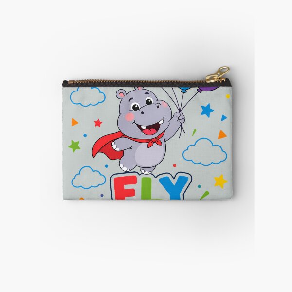 Item preview, Fly High Cute Hippo Superhero Balloons Retro designed and sold by ArtdesignsA.