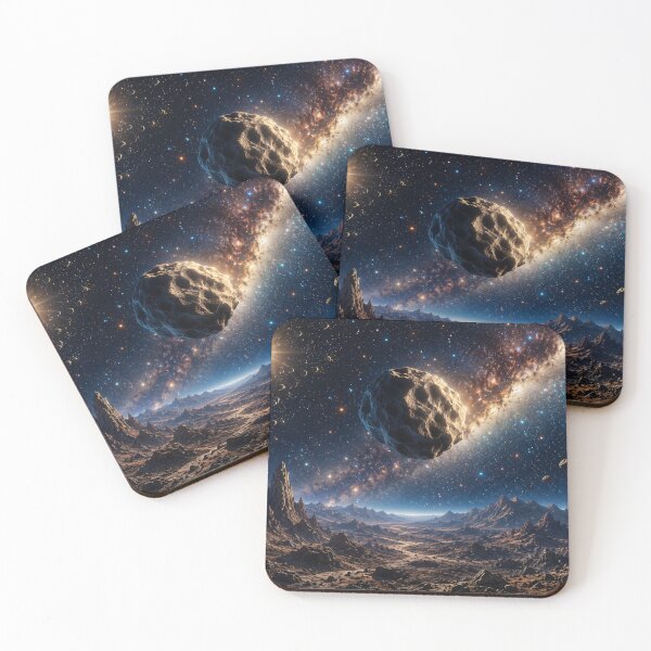 Item preview, Cosmic Asteroid Over Alien World Space designed and sold by Myra365Art.