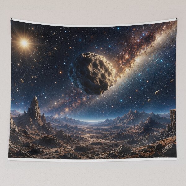 Item preview, Cosmic Asteroid Over Alien World Space designed and sold by Myra365Art.