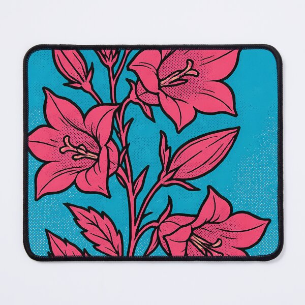Item preview, Retro Pop Art Poster Illustration of Bellflower | Bold Floral Botanical Print with Vibrant Blue Blooms & Vintage Garden Aesthetic | Modern Wall Art Decor designed and sold by PaintedPixels01.