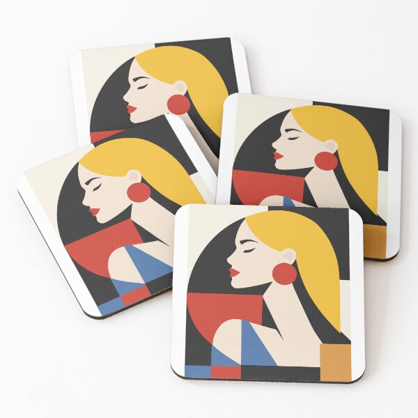 Item preview, Bauhaus-Inspired Woman Portrait designed and sold by Studio pod Burom.