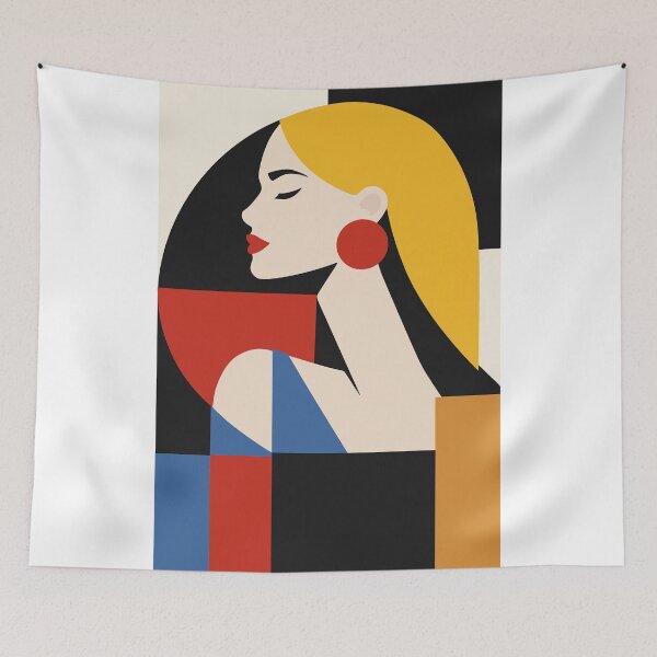 Item preview, Bauhaus-Inspired Woman Portrait designed and sold by Studio pod Burom.