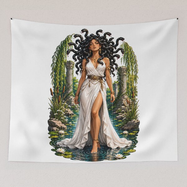 Item preview, Medusa Gorgon Queen | Greek Mythology Snake Hair Goddess Art designed and sold by MythwovenShop.