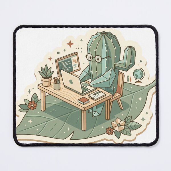 Item preview, Prickly Productivity – Cute Cactus Work From Home Sticker designed and sold by CuteRage.