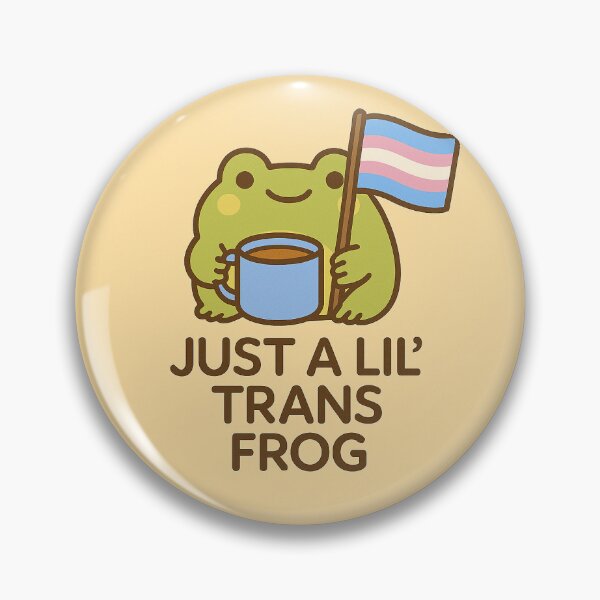 Item preview, Just a Lil’ Trans Frog – Cute Transgender Pride Frog with Cozy Tea Aesthetic designed and sold by Cozy Chaos Nook.