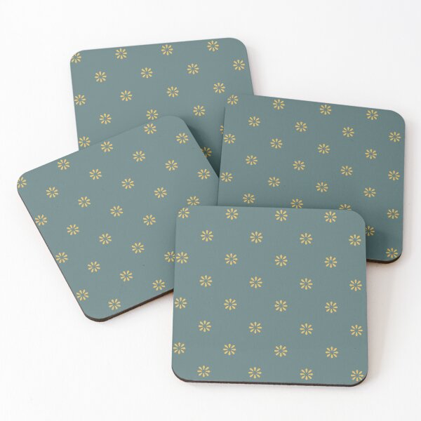 Item preview, Teal and Gold Pixel Flower Seamless Pattern designed and sold by ccitypictures.