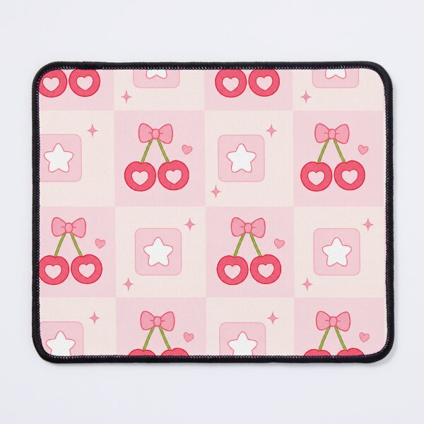 Item preview, Coquette Pattern of Cherries, Hearts and Pink Stars designed and sold by EsenciaZen.
