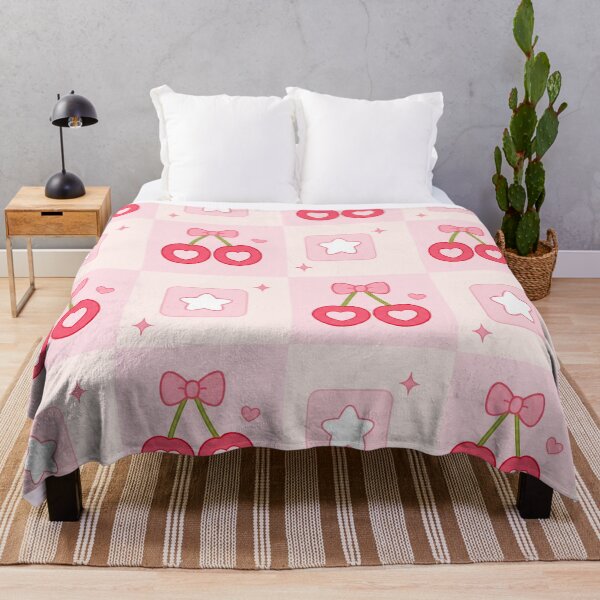 Item preview, Coquette Pattern of Cherries, Hearts and Pink Stars designed and sold by EsenciaZen.