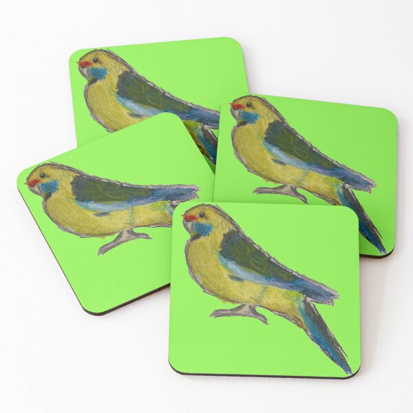 Item preview, Green Rosella - simple green background designed and sold by woodland-towers.