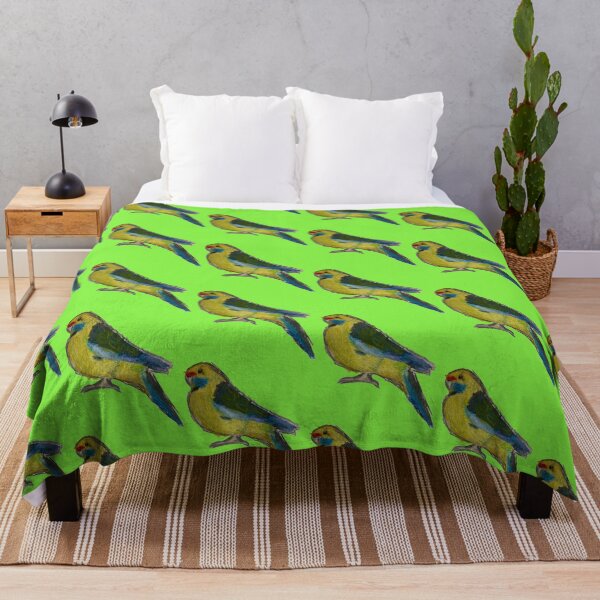 Item preview, Green Rosella - simple green background designed and sold by woodland-towers.