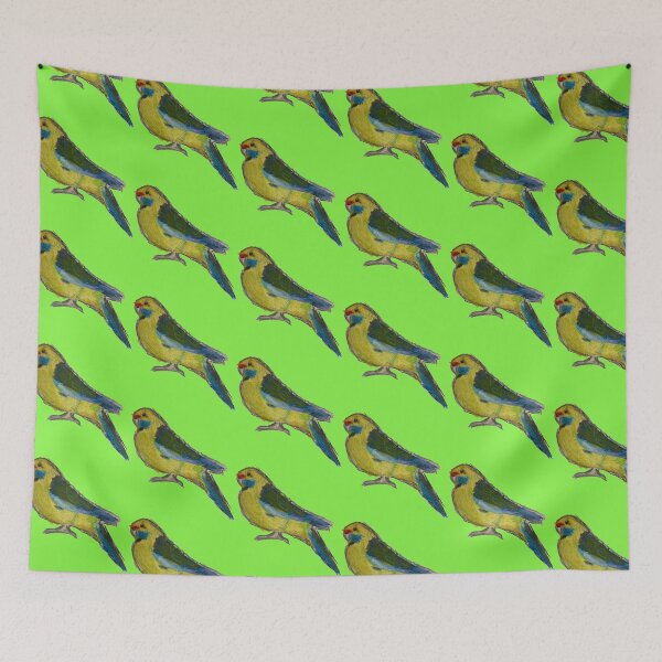 Item preview, Green Rosella - simple green background designed and sold by woodland-towers.