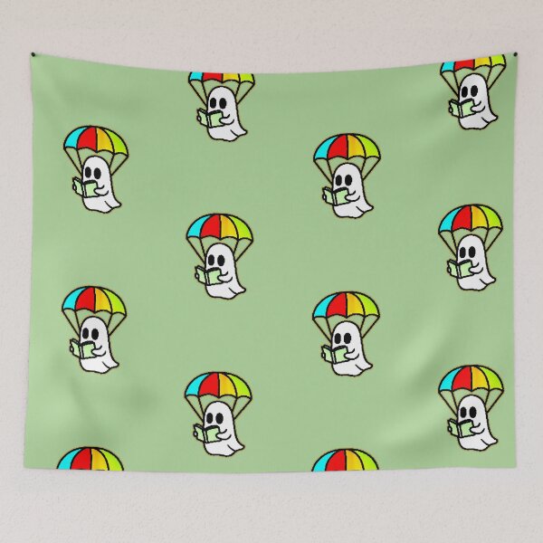 Item preview, Kawaii Ghost Reading Rainbow Parachute Aesthetic designed and sold by AstronautMerch.