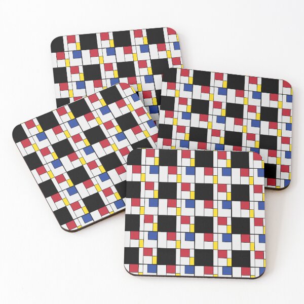 Item preview, Mondrian Bauhaus Seamless Pattern – Red, Blue, Yellow & Black Primary Color Grid Design designed and sold by Zaya_art.