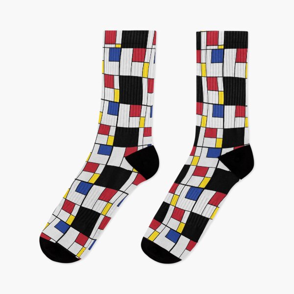 Item preview, Mondrian Bauhaus Seamless Pattern – Red, Blue, Yellow & Black Primary Color Grid Design designed and sold by Zaya_art.