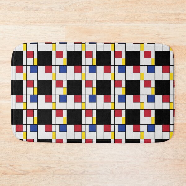 Item preview, Mondrian Bauhaus Seamless Pattern – Red, Blue, Yellow & Black Primary Color Grid Design designed and sold by Zaya_art.