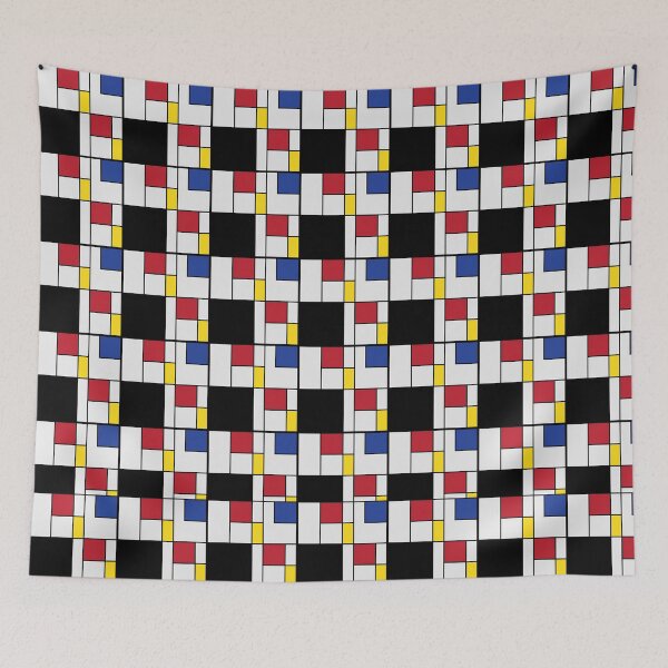 Item preview, Mondrian Bauhaus Seamless Pattern – Red, Blue, Yellow & Black Primary Color Grid Design designed and sold by Zaya_art.