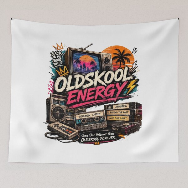 Item preview, Oldskool Energy – Retro Vintage 90s Vibes Design designed and sold by ARISE INTEGRATED .
