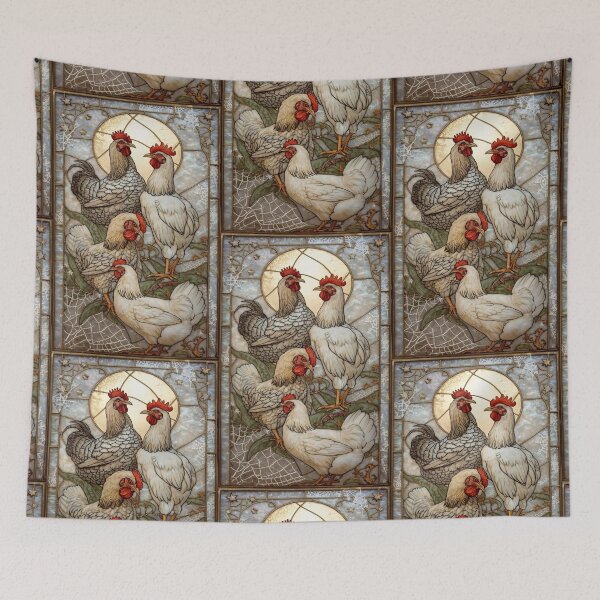 Item preview,  Chickens Under Magical Stained Glass Moon designed and sold by BriSher.