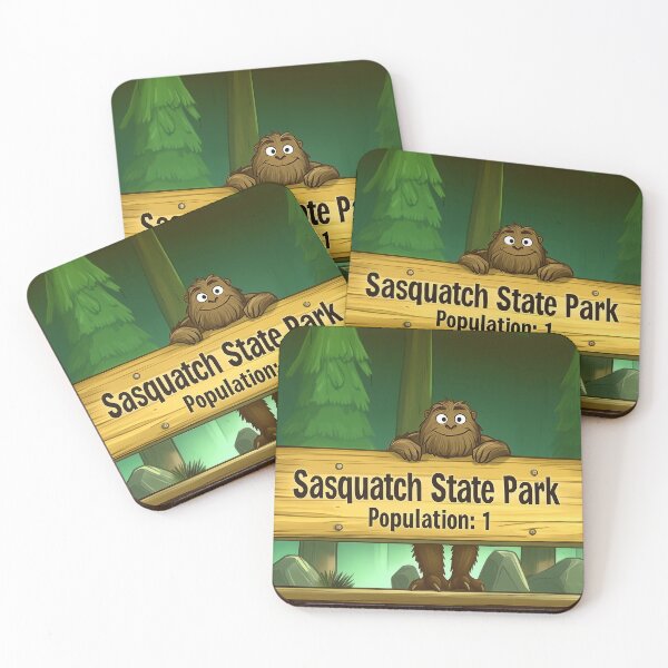 Item preview, Sasquatch State Park Population 1 Funny Bigfoot Design designed and sold by Boddicca.