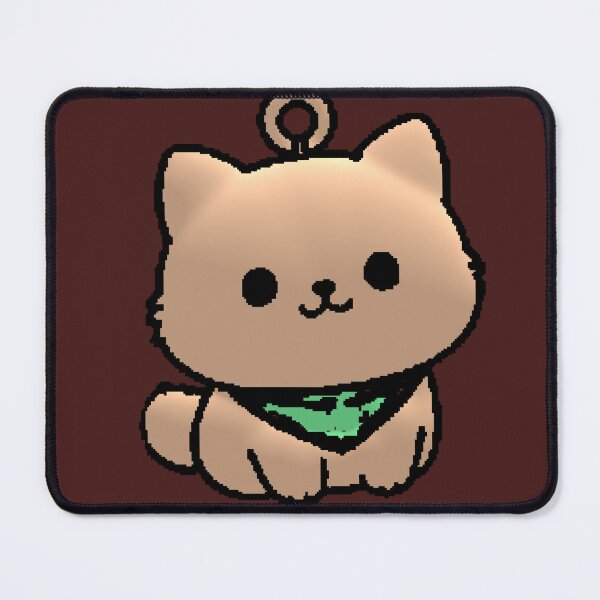 Item preview, Kawaii 3D Beige Cat Green Bandana Keychain Aesthetic designed and sold by AstronautMerch.