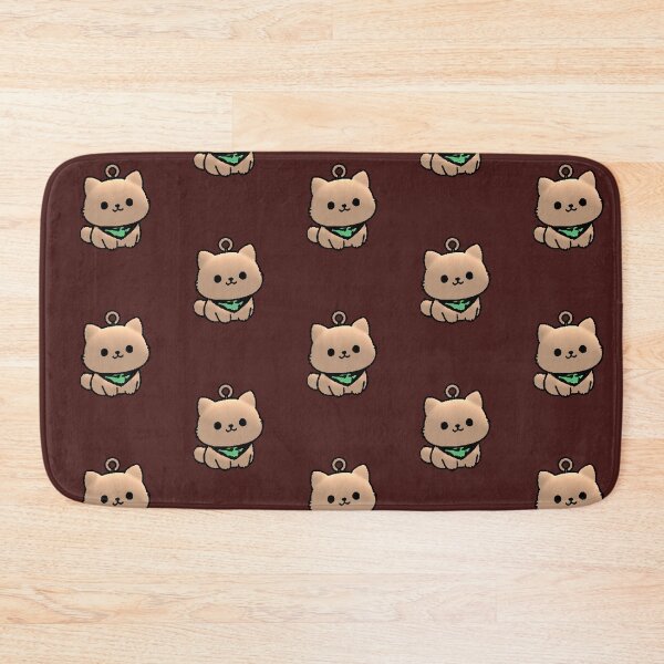Item preview, Kawaii 3D Beige Cat Green Bandana Keychain Aesthetic designed and sold by AstronautMerch.