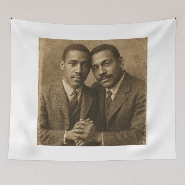 Item preview, 1900s Vintage Gay Black Pride Photo.Timeless Love. Gay Pride Graphic Design designed and sold by ItsAKinkThing.