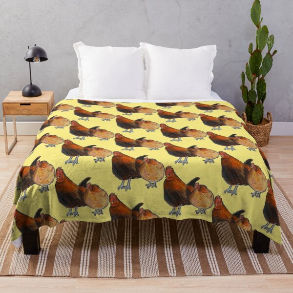 Item preview, Chickens - simple yellow background designed and sold by woodland-towers.