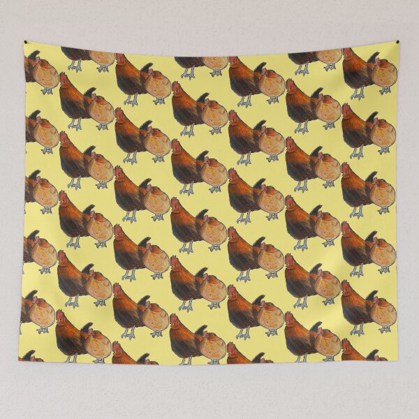 Item preview, Chickens - simple yellow background designed and sold by woodland-towers.