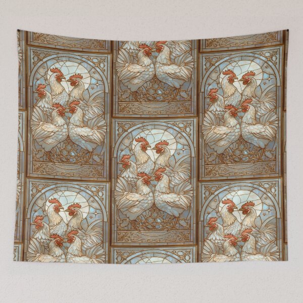 Item preview,  Chickens Under Magical Stained Glass Moon designed and sold by BriSher.
