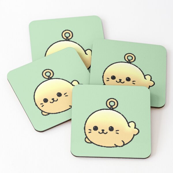 Item preview, Kawaii Yellow Chubby Pixel Seal Keychain Ocean Aesthetic designed and sold by AstronautMerch.