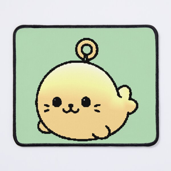Item preview, Kawaii Yellow Chubby Pixel Seal Keychain Ocean Aesthetic designed and sold by AstronautMerch.