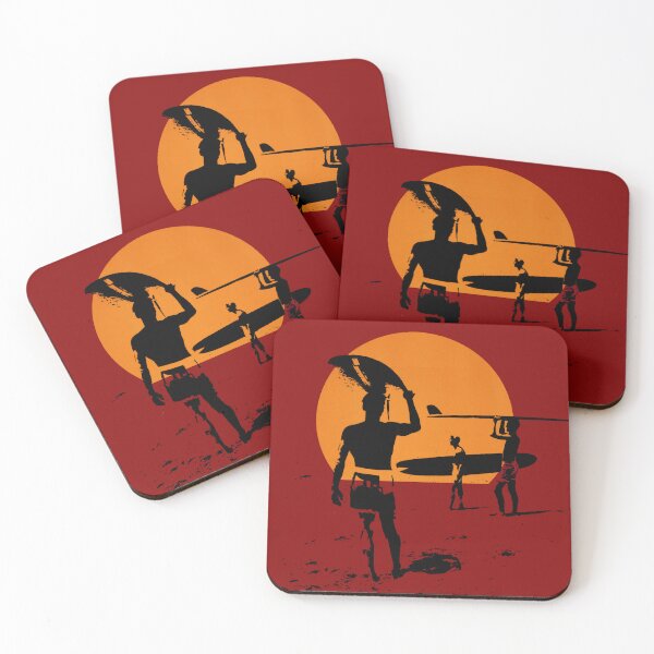 Item preview, Retro 1960s Surfing Silhouette Orange Sun - The Endless Summer designed and sold by Schulz Lightprint Studio.