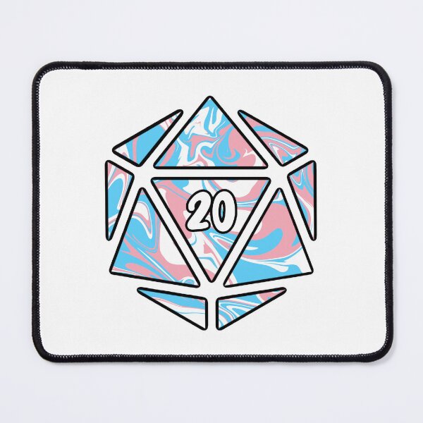 Item preview, transgender flag d20 designed and sold by lilypadblue.