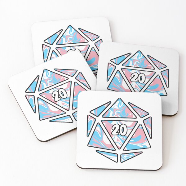 Item preview, transgender flag d20 designed and sold by lilypadblue.