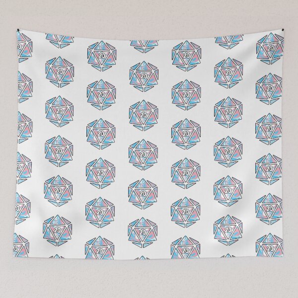 Item preview, transgender flag d20 designed and sold by lilypadblue.